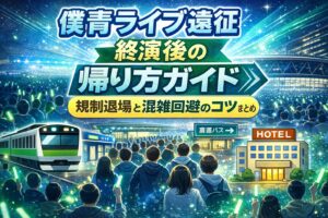 僕青ライブ遠征｜終演後の帰り方ガイド〜 規制退場・混雑回避・ホテル選びまで完全解説 〜