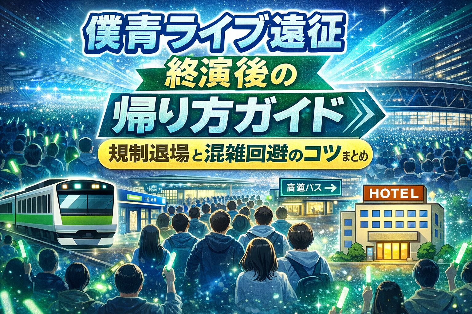 僕青ライブ遠征｜終演後の帰り方ガイド〜 規制退場・混雑回避・ホテル選びまで完全解説 〜