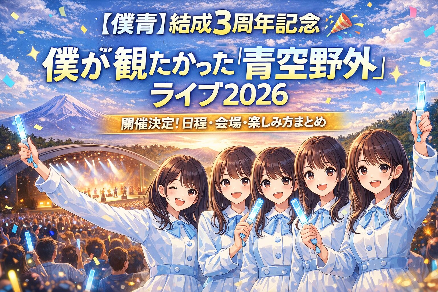 【僕青】結成3周年記念「僕が観たかった『青空野外』ライブ2026」開催決定！日程・会場・楽しみ方まとめ