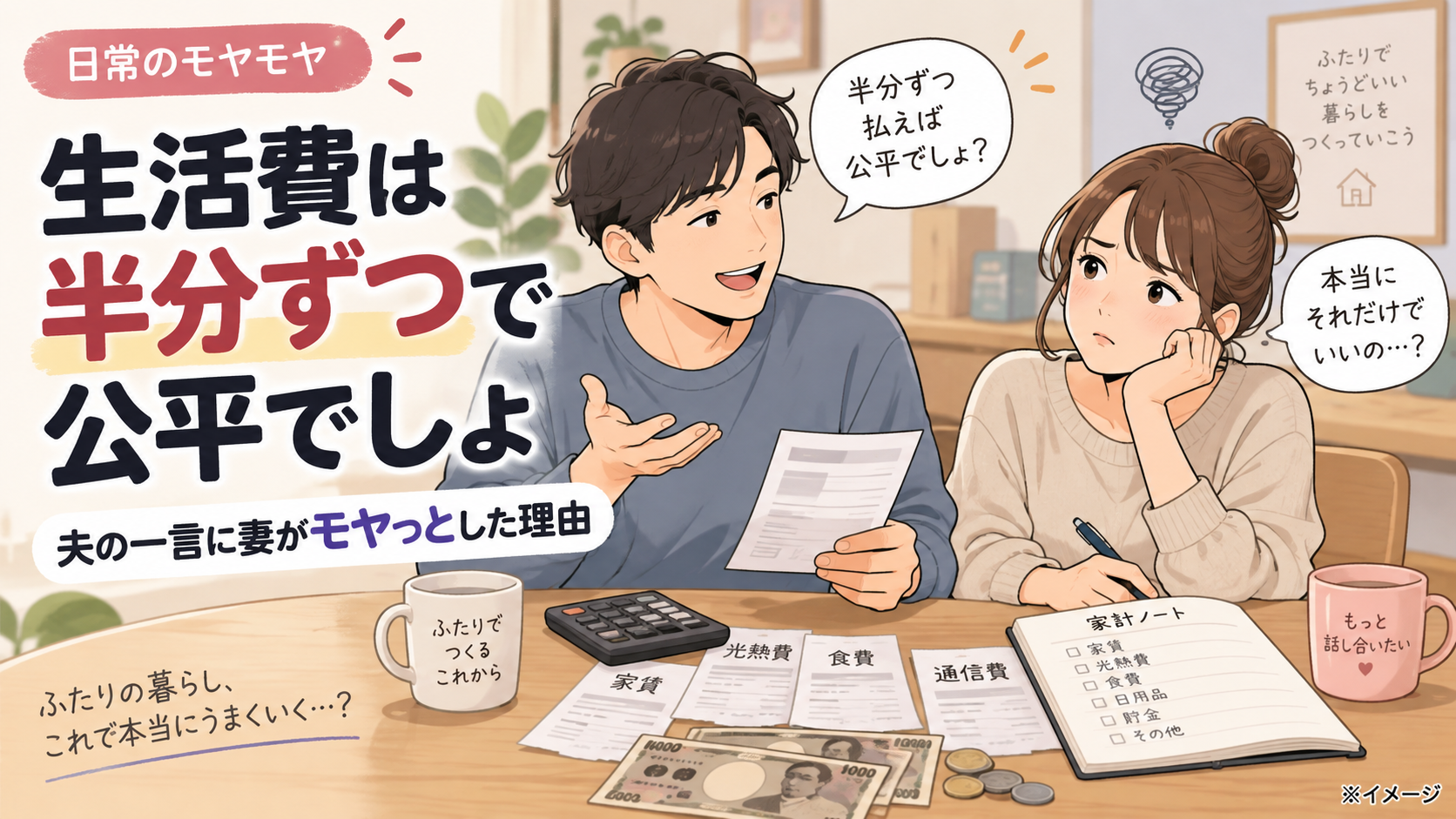 「生活費は半分ずつで公平でしょ」夫の一言に妻がモヤっとした理由