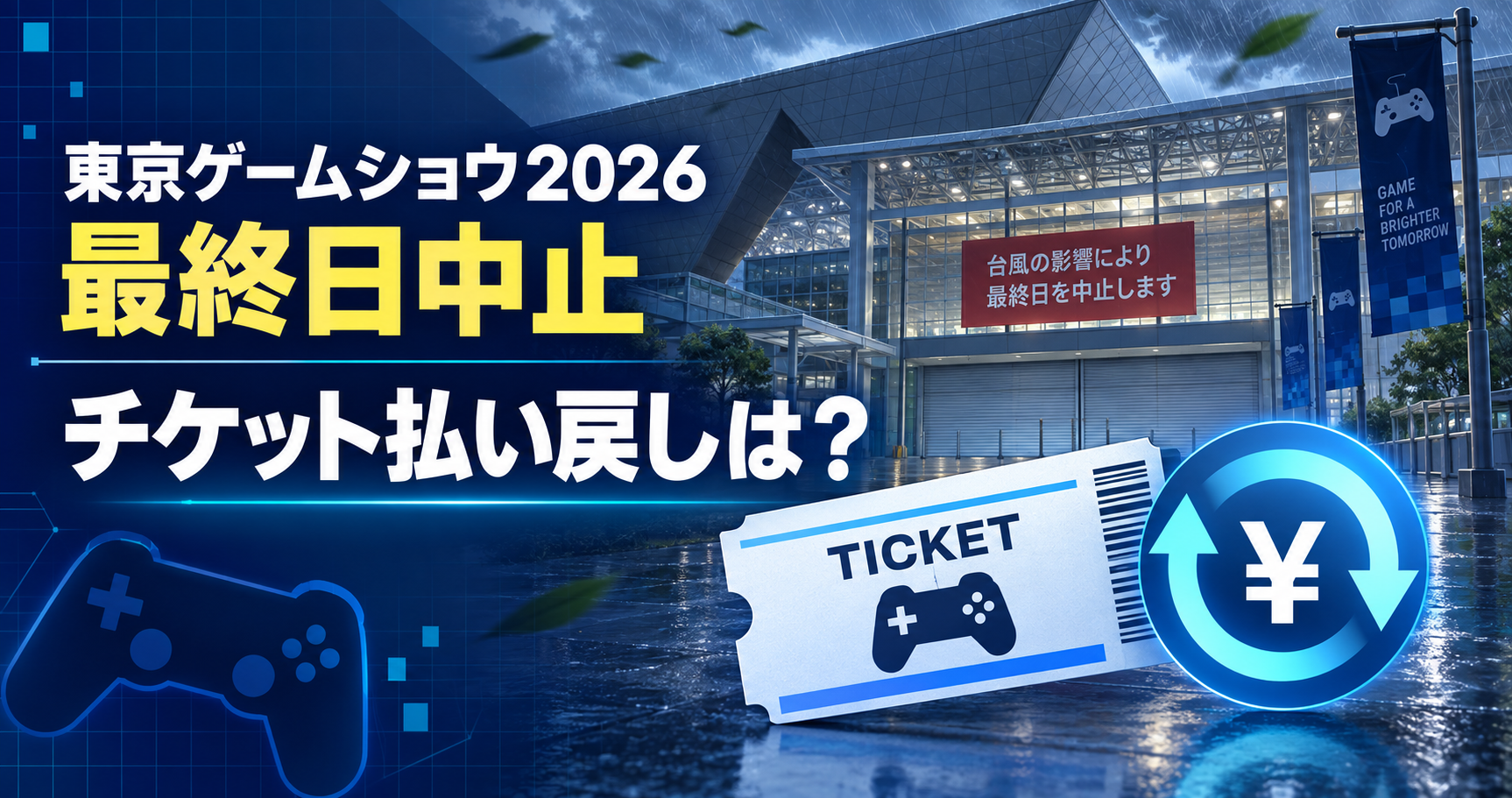 東京ゲームショウ2026中止の払い戻しはいつ?9月21日券とオンライン開催を整理