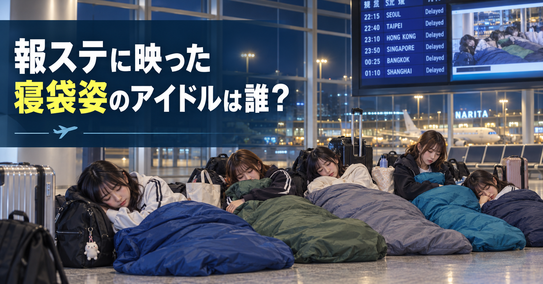 報道ステーションで寝袋姿が映ったアイドルは誰?RiNCENT♯と成田空港足止めを整理