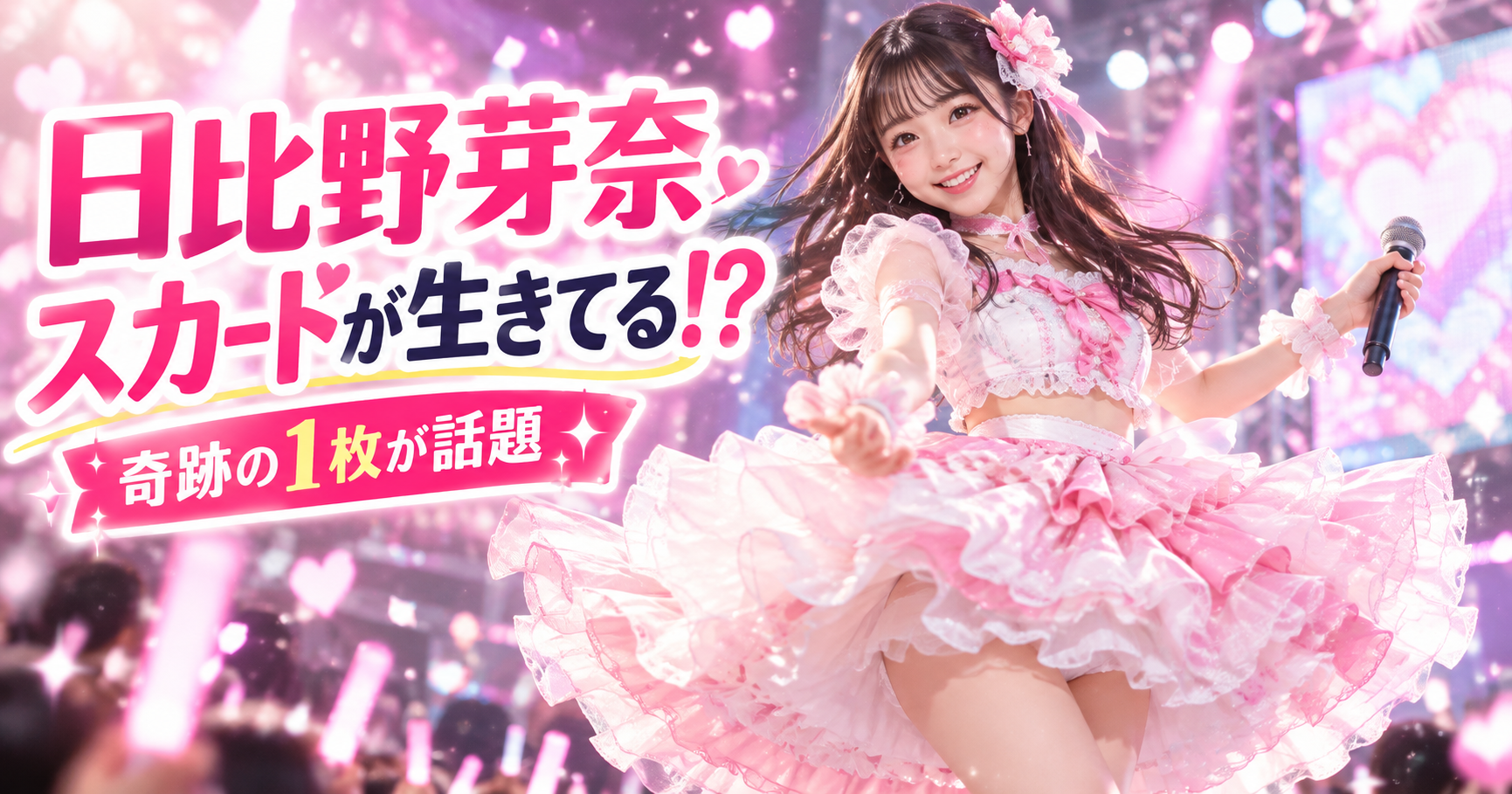 日比野芽奈のスカートが生きてる!ライブ中の奇跡の一枚が話題、ほかの神ショットも紹介